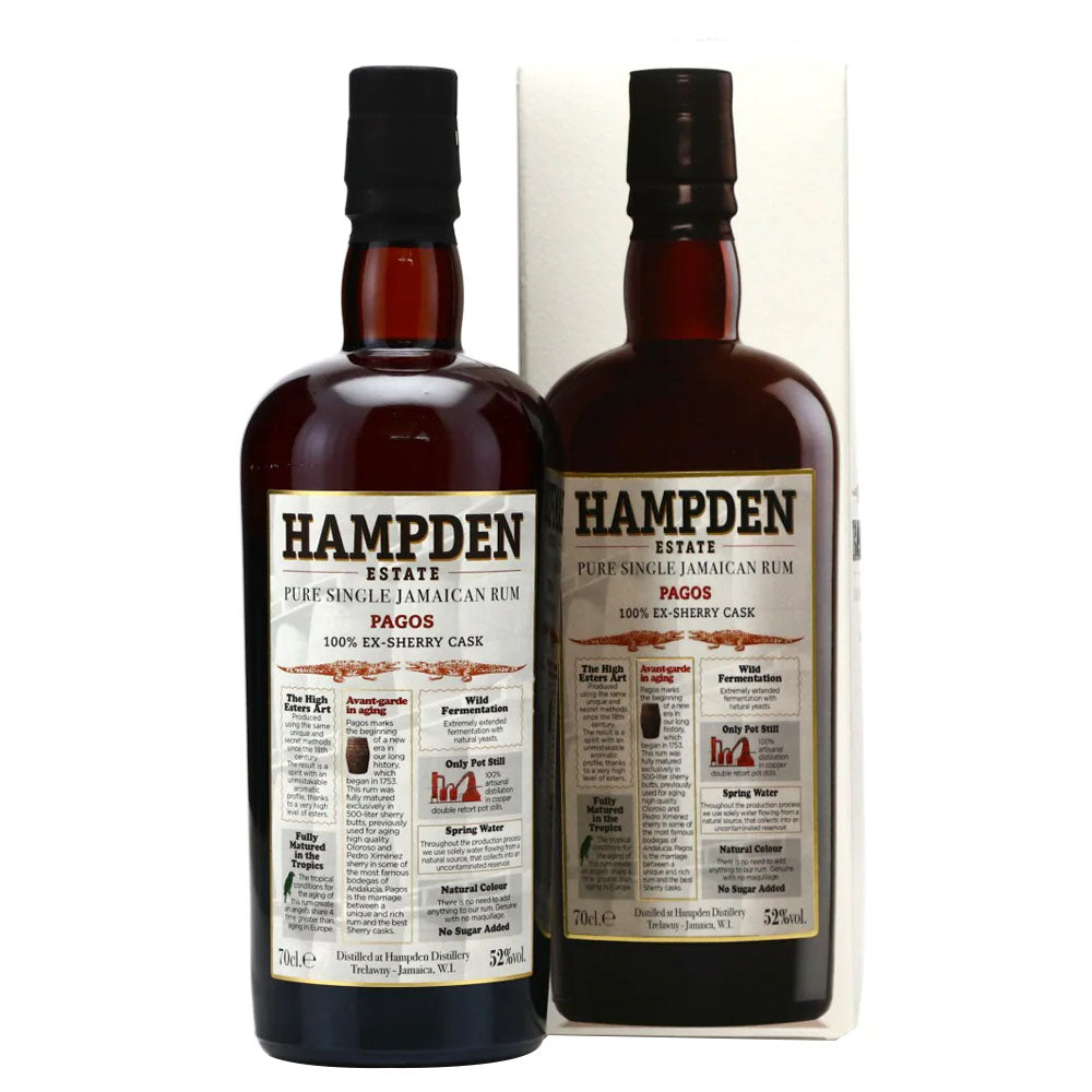 Hampden Pagos Estate Pure Single Jamaican Rum 100% Ex Sherry Cask ABV 52% 700ml
