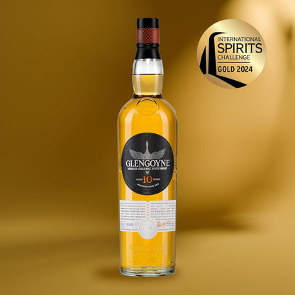 Glengoyne 10 Year Old Barley Dry by Air Hand Selected Sherry Casks from European and American Oak Highland Single Malt Scotch Whisky ABV 40% Vol 700ml / 70cl (With Gift Box)