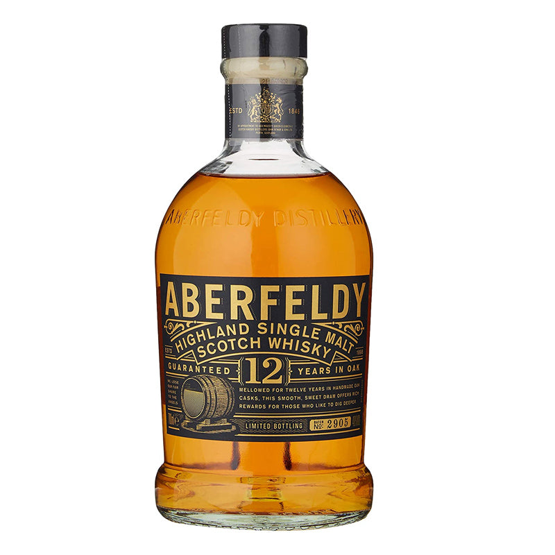 Aberfeldy 12 Year Old in Oak Limited Bottling Batch Number 2905 Highland Single Malt Scotch Whisky ABV 40% 100cl / 1000ml / 1L (1 Litre)