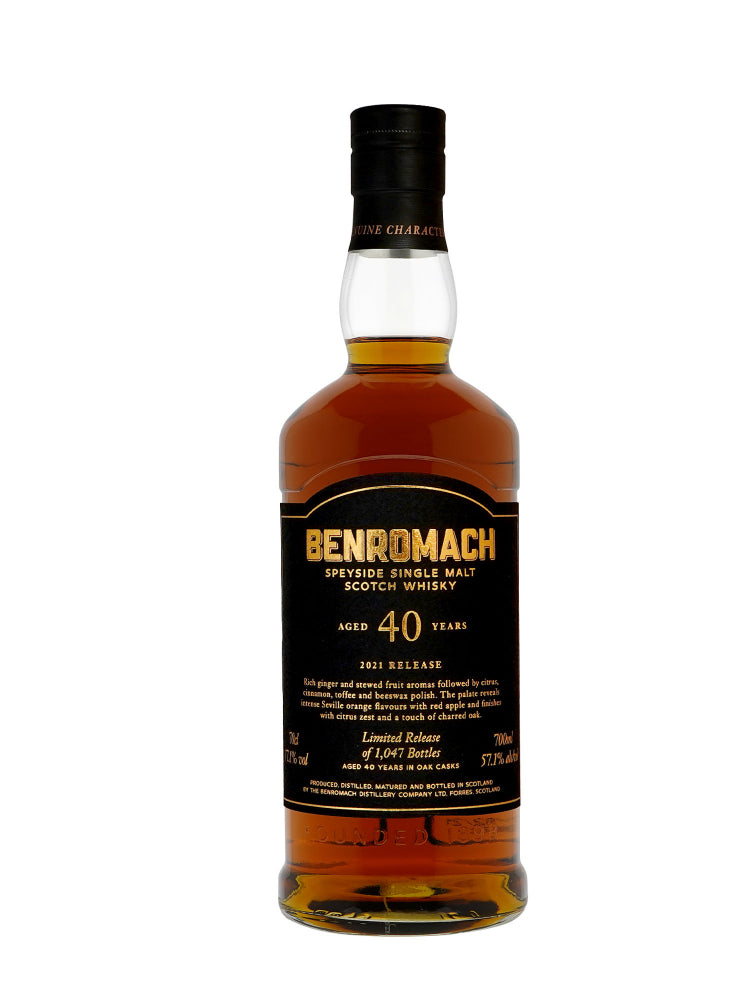 Benromach 40 Year Old (2021 Release) Speyside Single Malt Scotch Whisky ABV 57.1% 70cl with Gift Box
