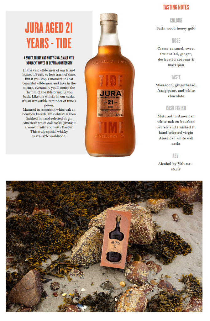 Jura 21 Year Old Tide Island Single Malt Scotch Whisky Distillery Bottling ABV 46.7% 700ml