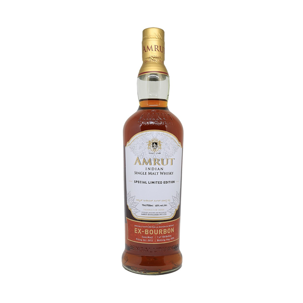 Amrut Ex-Bourbon Limited Edition Indian Single Malt Single Cask Whisky ABV 60% 70cl