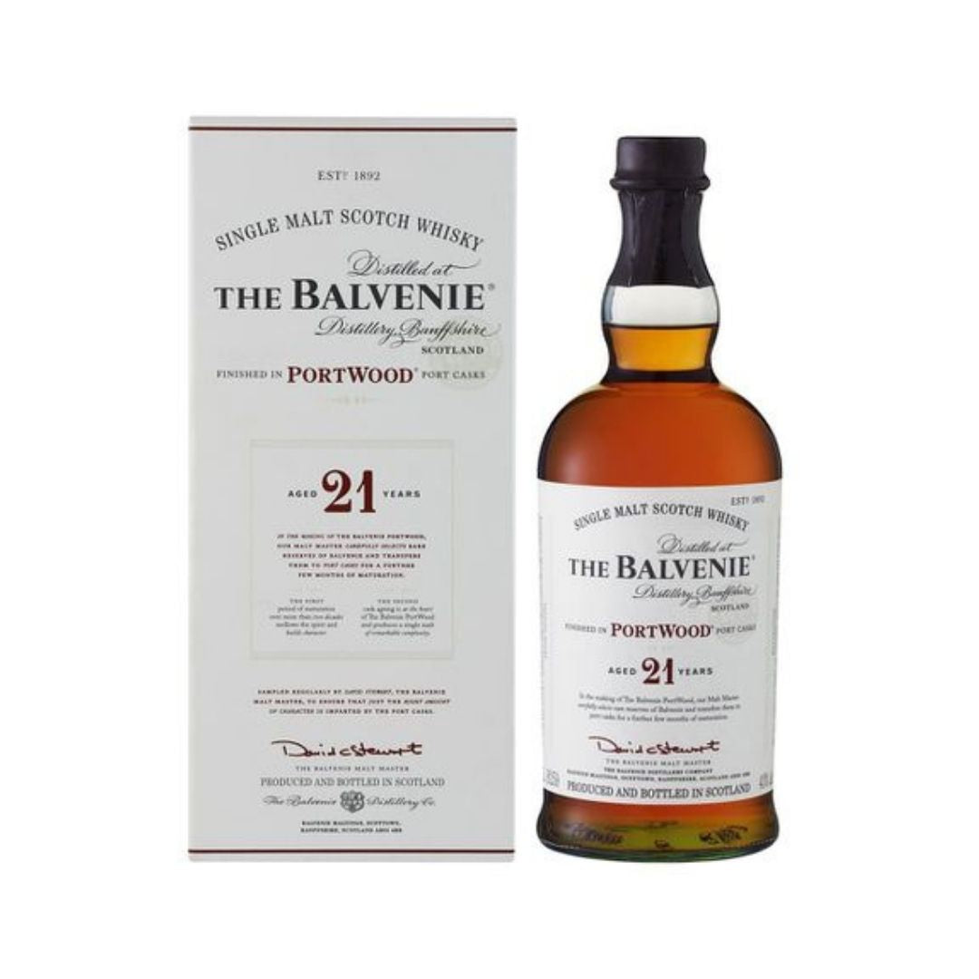 The Balvenie Aged 21 Years Finished in PortWood Port Casks Single Malt Scotch Whisky ABV 40% Vol 70cl / 700ml