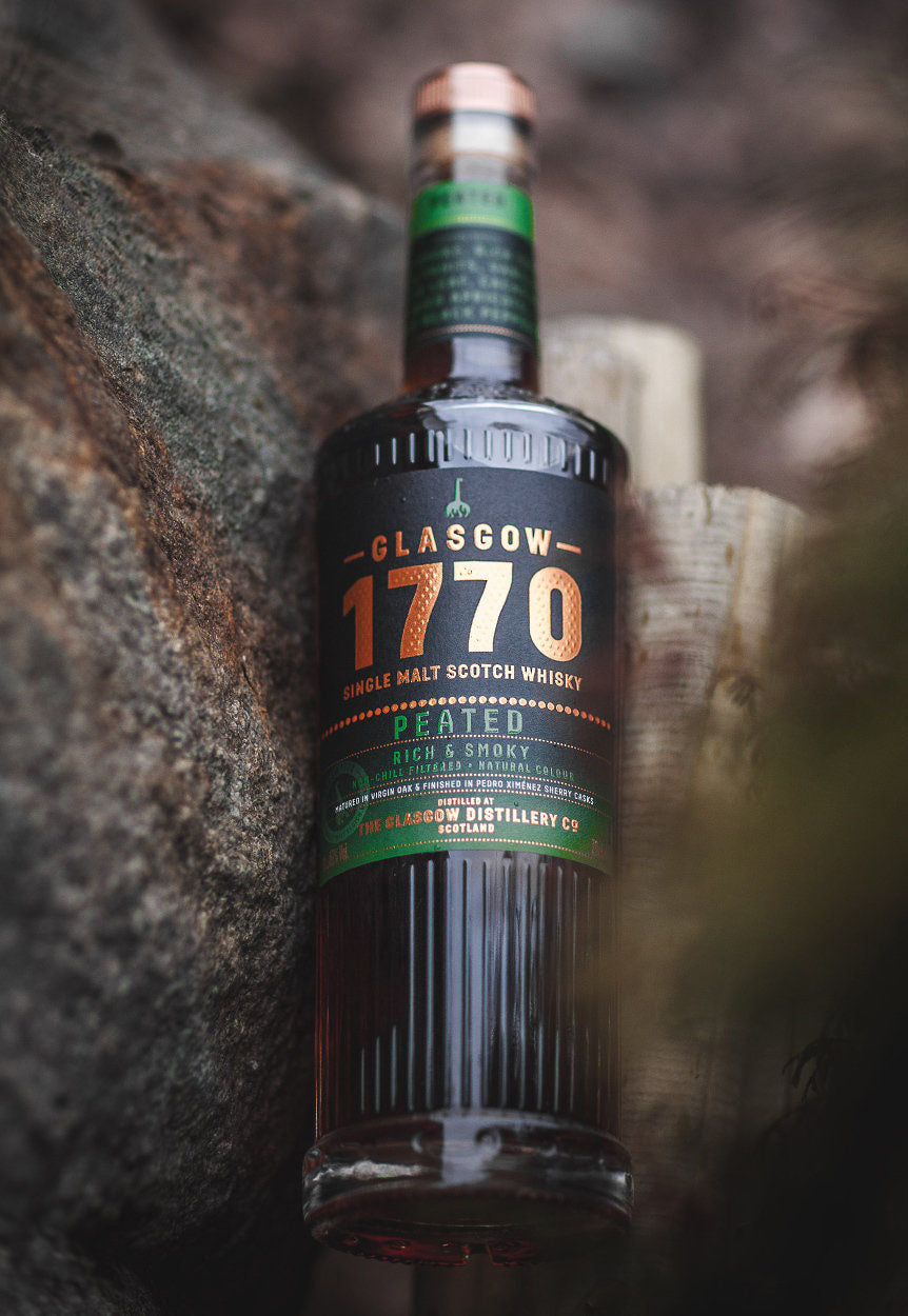 Glasgow 1770 Peated Rich & Smoky Lowland Single Malt Scotch Whisky ABV 46% Vol 70cl / 700ml (With Gift Box)