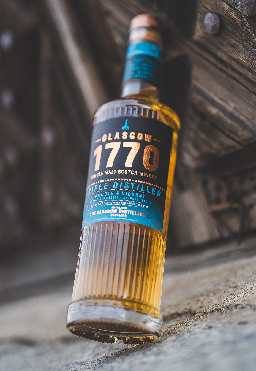 Glasgow 1770 Triple Distilled Smooth Vibrant Lowland Single Malt Scotch Whisky ABV 46% Vol 70cl / 700ml (With Gift Box)