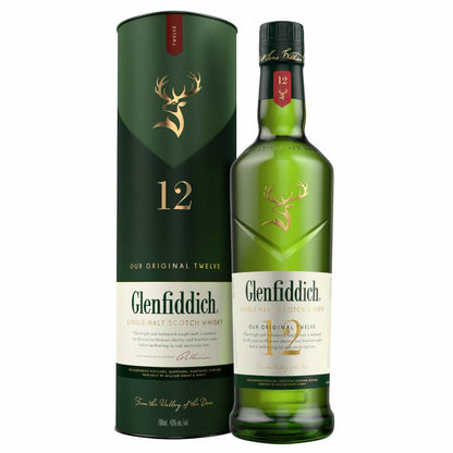 Glenfiddich 12 Years Old Our Original Twelve Single Malt Scotch Whisky ABV 40% Vol 700ml / 70cl (With Gift Box)