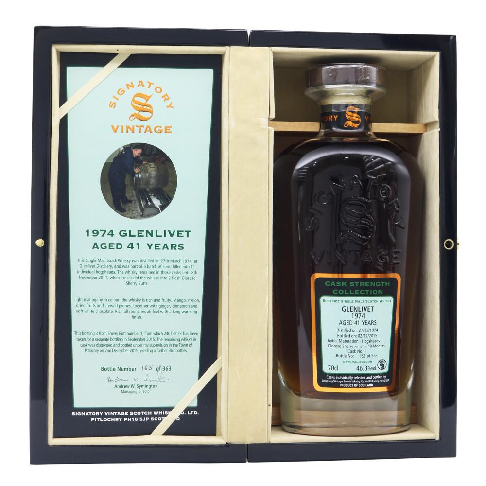 Glenlivet 1974 41 Years Signatory Vintage - Rare Reserve - The Whisky Shop Singapore