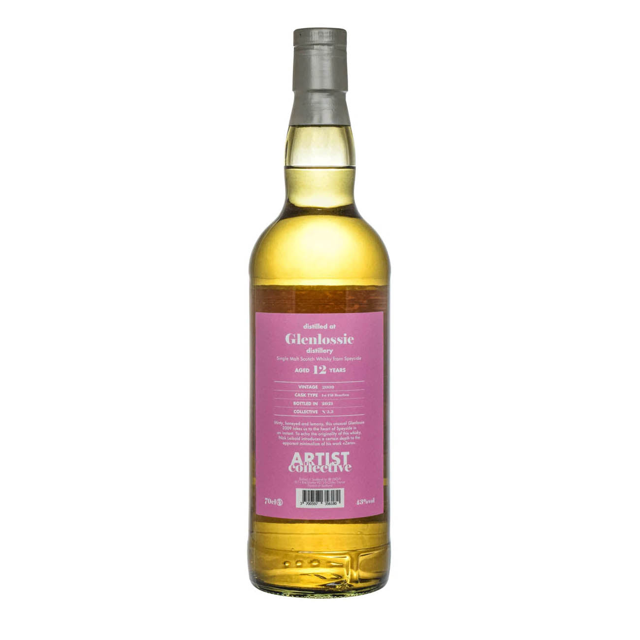 Glenlossie Distillery 12 Year Old Artist Collective 2009 Speyside Single Malt Scotch Whisky ABV 43% Vol 70cl / 700ml