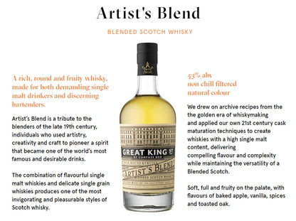 Great King Street Artist's Blend Compass Box Blended Scotch Whisky ABV 43% Vol 70cl / 700ml