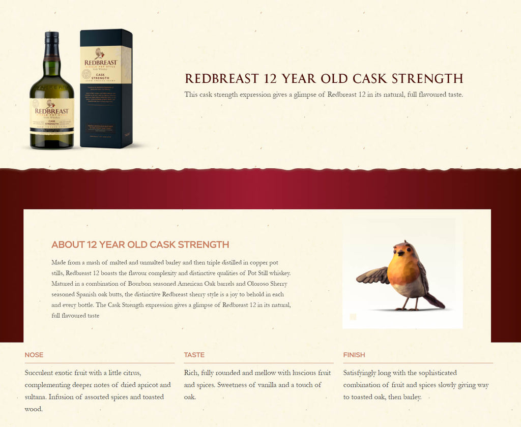 Redbreast 12 Year Single Pot Still Cask Strength Irish Whisky ABV 57.6% 700ml