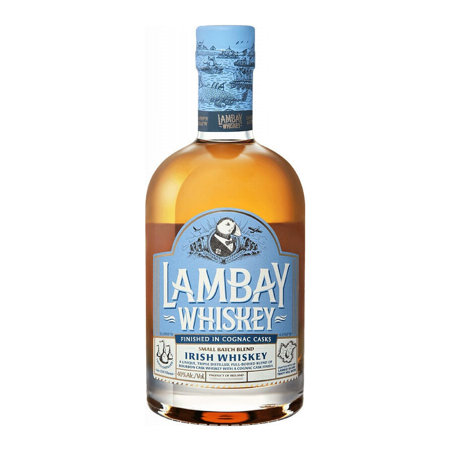 Lambay Small Batch Blend Irish Whiskey Finished In Cognac Casks ABV 40% 700ml With Gift Box