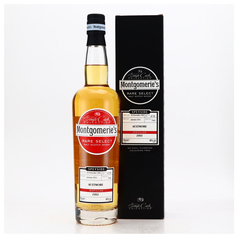Aultmore 1991 23 Year Old Montgomerie's Single Cask Collection Rare Select Single Malt Scotch Whisky ABV 46% 700ml (Pre-Order 7 Days)