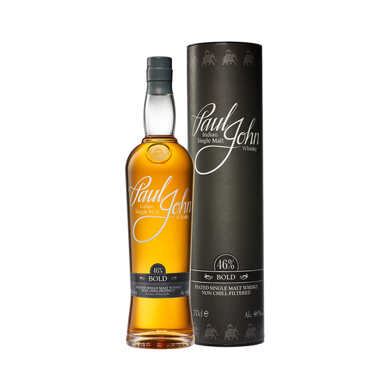 Paul John Bold Non-Chilled Filtered Indian Single Malt Whisky ABV 46% 70cl with Gift Box