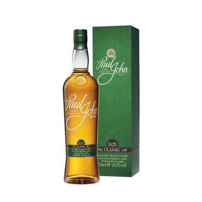 Paul John Classic Select Cask, Cask Strength Indian Single Malt Whisky ABV 55.2% Vol 70cl / 700ml (With Gift Box)