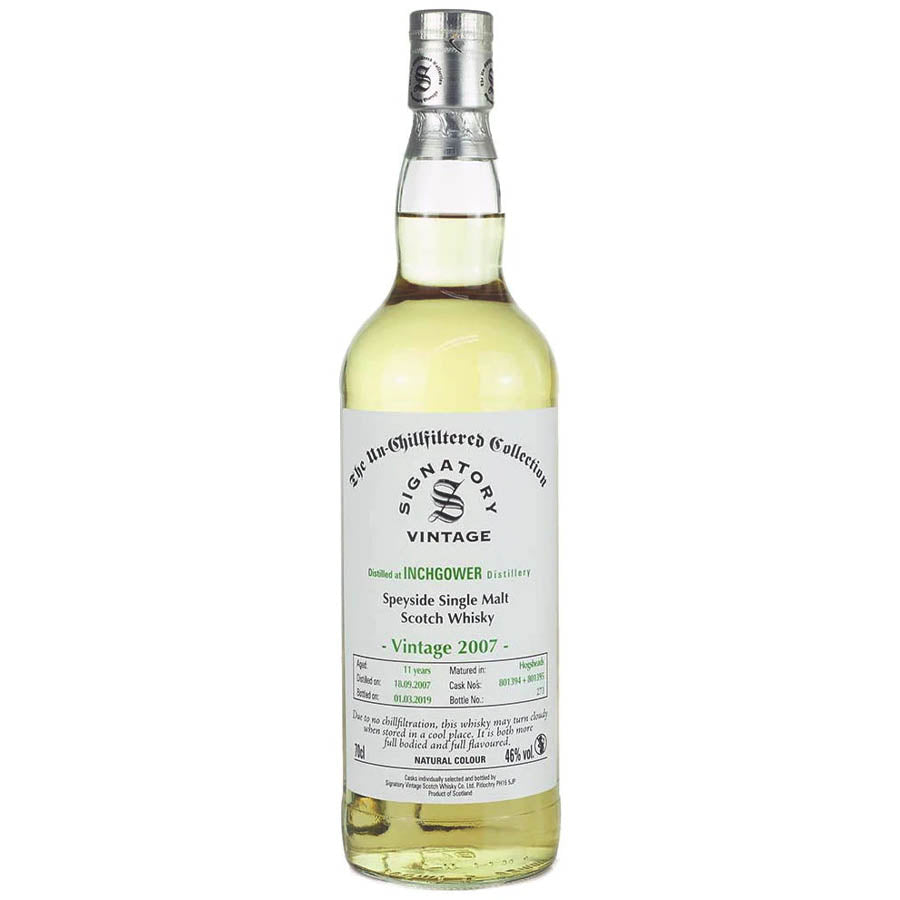 Inchgower 2007 11 Year Old Signatory Vintage Un-Chillfiltered Speyside Single Malt Whisky ABV 46% 700ml