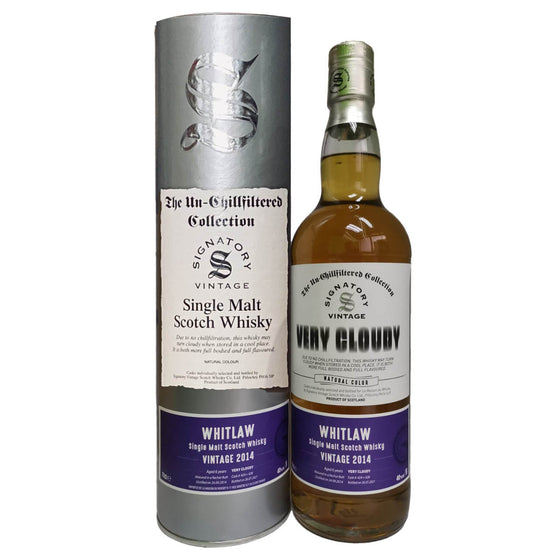 Whitlaw 2014 6 Year Signatory Vintage Very Cloudy Single Malt Whisky 700ml ABV 40%