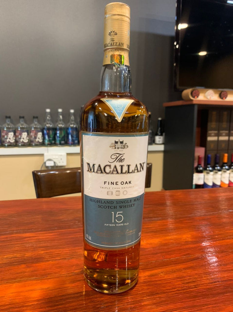 Macallan 15 Years Fine Oak 700ml No Box (Discontinued - Label is not in good condition) - The Whisky Shop Singapore
