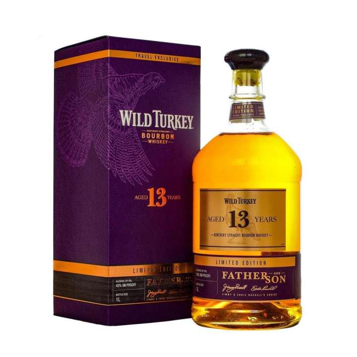 Wild Turkey 13 Year Old Limited Edition Father & Son Kentucky Straight Bourbon Whiskey ABV 43% Vol 1000ml/1L/100cl (With Gift Box)