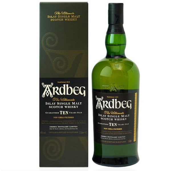 Ardbeg 10 Year Old Single Malt Islay Whisky ABV 46% 100cl with Gift Box