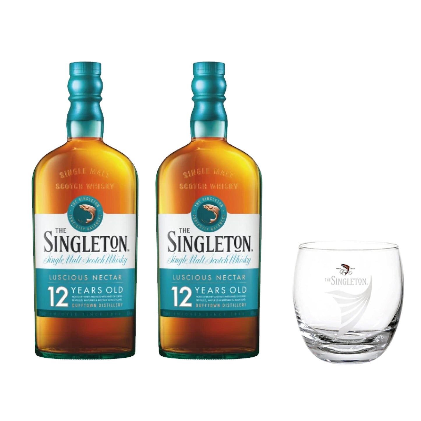 The Singleton (of) Dufftown Distillery 12 Years Old Single Malt Scotch Whisky x 2 Bottles (Bundle + FREE 1 Singleton Glass)