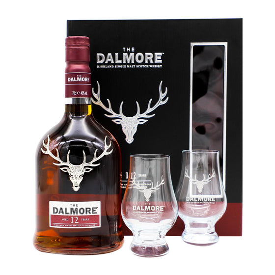 Dalmore 12 Years ABV 40% 70cl with 2 Glencairn Glasses Gift Set