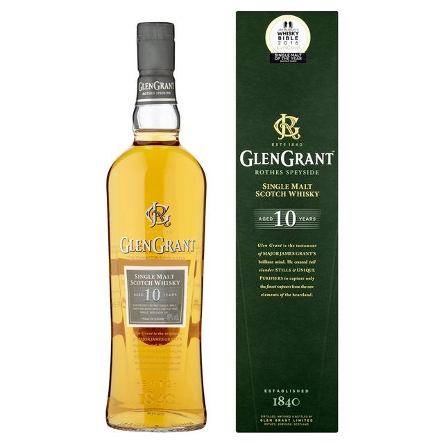 Glen Grant 10 Year Old (Whisky Bible 2016 Single Malt of the Year) Rothes Speyside Single Malt Scotch Whisky ABV 40% Vol 1000ml / 100cl / 1L (With Gift Box)