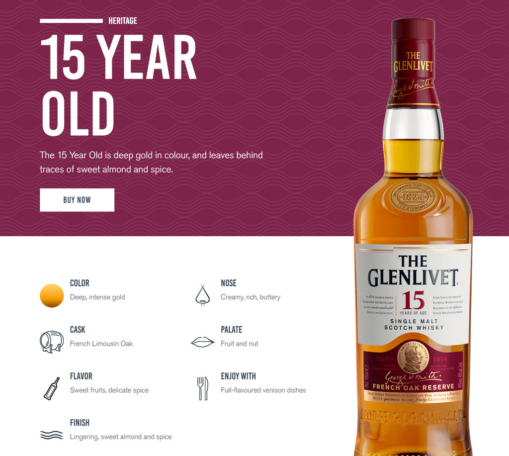 Glenlivet 15 Years Old ABV 40% 70cl with Gift Box - The Whisky Shop Singapore