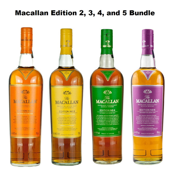 Bundle of 5 bottles: Macallan Edition No. 2 , 3, 4, 5 and 6
