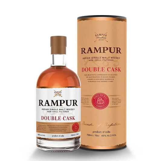 Rampur Double Cask Indian Single Malt Whisky ABV 45% Vol 700ml / 70cl