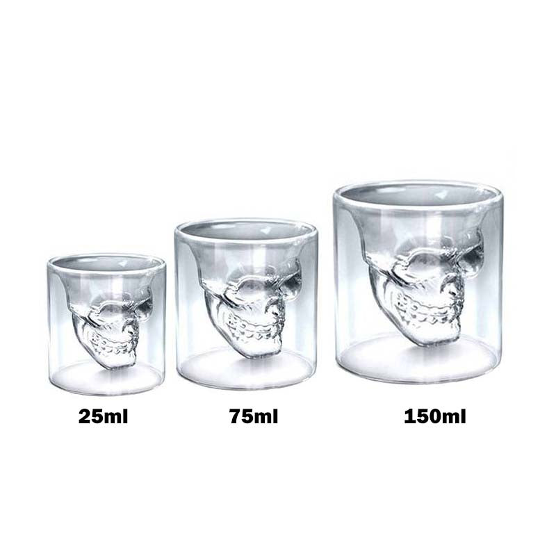 Crystal Skull Head Shot Glass, 3 Different Sizes Available - The Whisky Shop Singapore