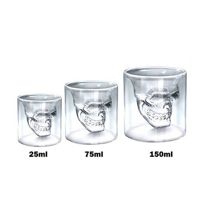 Crystal Skull Head Shot Glass, 3 Different Sizes Available - The Whisky Shop Singapore